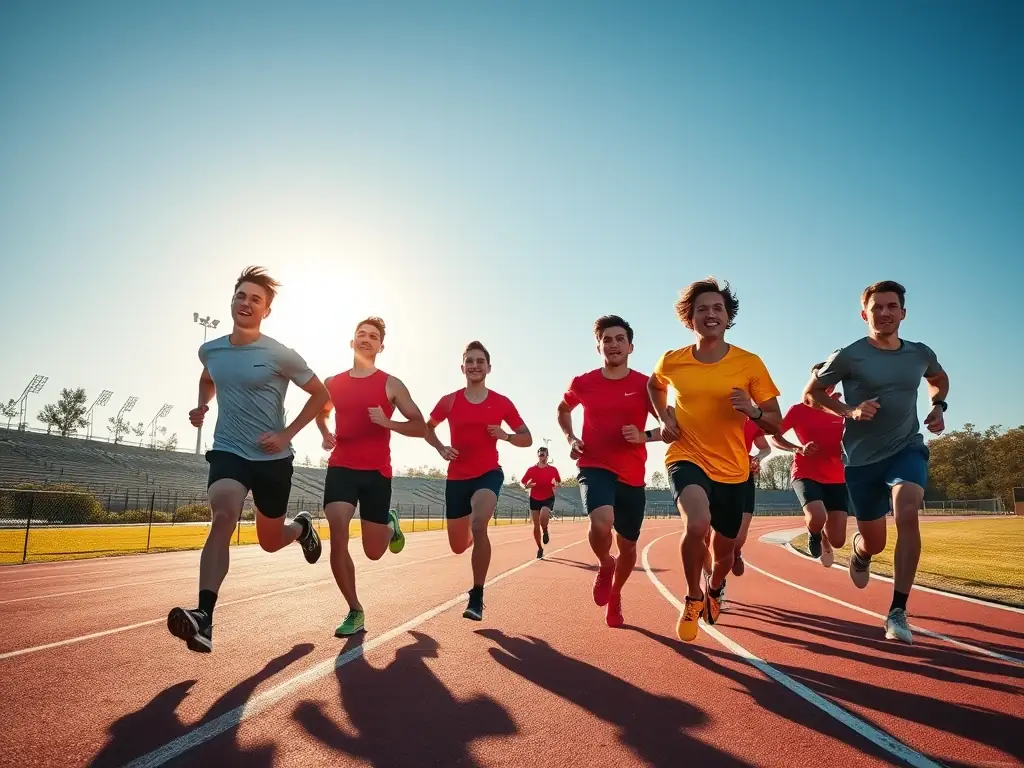 An inspiring image of students participating in track and field events, demonstrating the dedication and athleticism fostered by the athletics program at ASS SPORTIVE COLLEGE ENSEIGNEMENT SECONDAIRE SOYAUX.